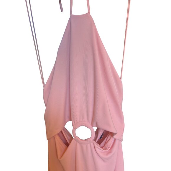 Alice + Olivia Marguerite Rose Pink Cutout Long Halter Dress Size 6 New With Tag - Picture 8 of 13